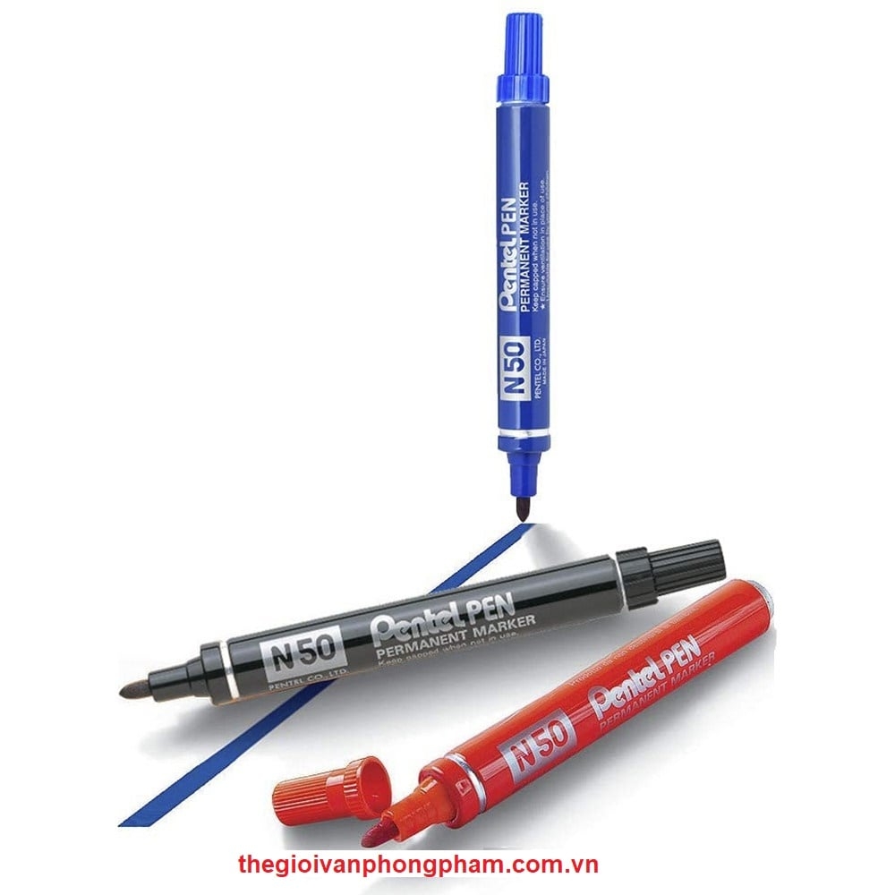 [CHÍNH HÃNG] Bút dạ dầu Pentel N50 - Viết được trên nhiều chất liệu, Mực nhanh khô, không nhòe khi thấm nước