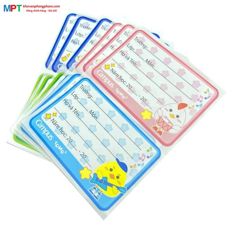 Nhãn vở Campus TOMO NT-TOM12 - 12 cái/tập