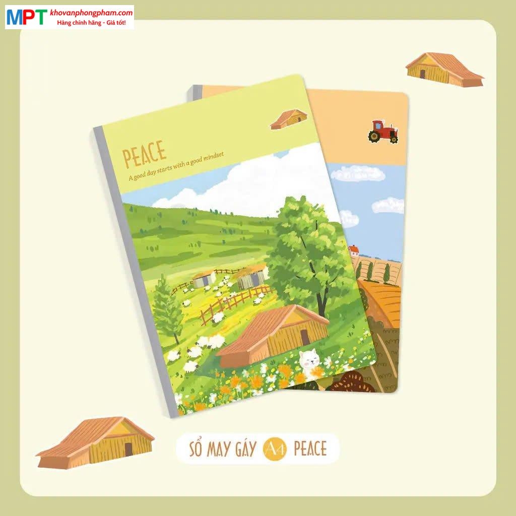 Sổ may gáy PEACE A4 Hải Tiến 200 trang 4511 - Định lượng 70gsm - Bìa bồi cao cấp