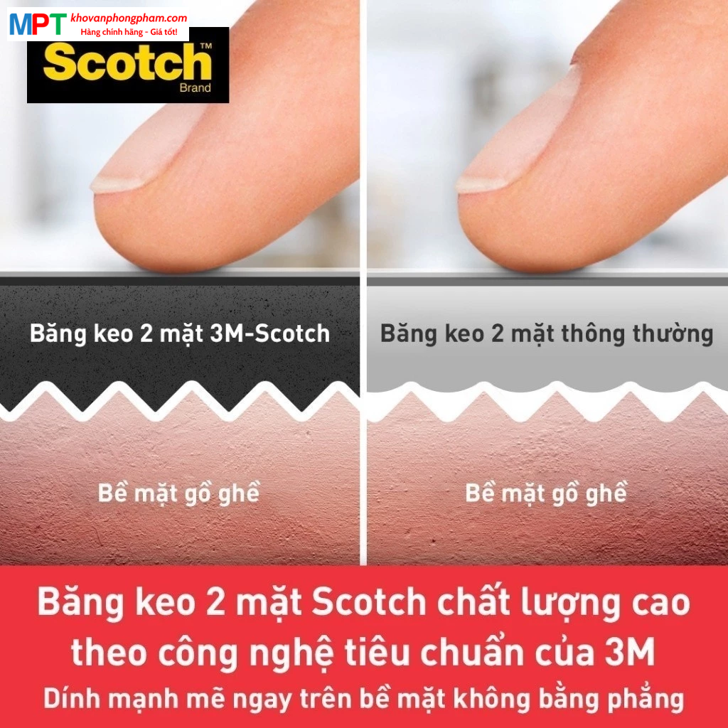 Băng dính hai mặt siêu chịu lực 3M SCOTCH 414-S19 - Kích thước: 19mm x 1.5m, chịu trọng tải 6,7kg - Nhập khẩu bởi 3M Việt Nam