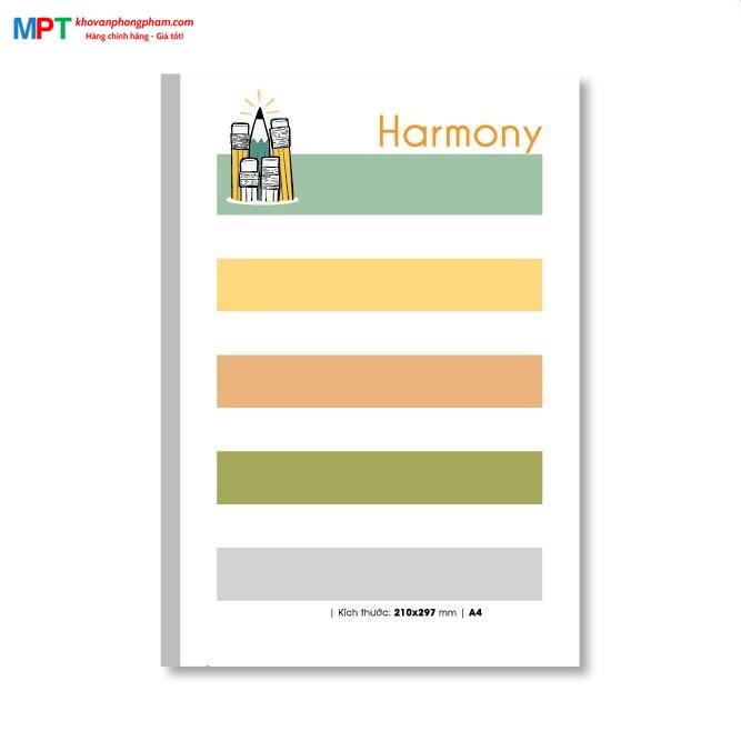 Sổ ghim A4 Hải Tiến Harmony 300 trang 3606 có lề (210x297mm)