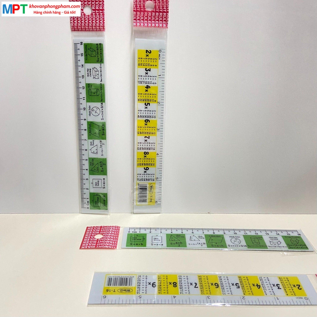 Thước 16cm WinQ T-16 (kết hợp bảng cửu chương và công thức toán học)