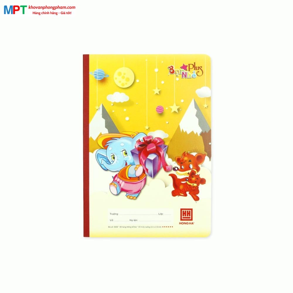 Vở 4 Ô ly Hồng Hà 48 trang Bạn Nhỏ Plus 0509P - Định lượng 100gsm - Mua 10 quyển tặng 1 bút chì