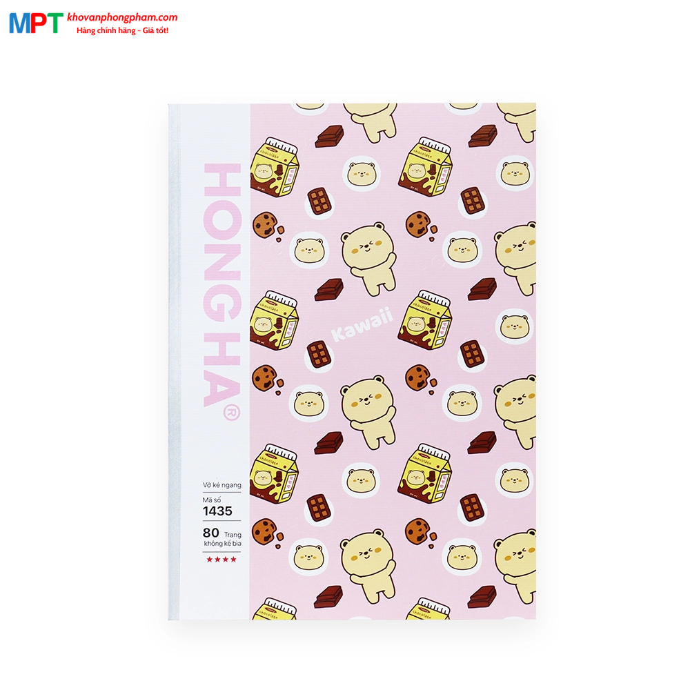 Vở kẻ ngang Hồng Hà 80 trang Study Oringa 1435 - Định lượng 70gsm, giấy chống lóa, mỏi mắt - Mua 10 quyển tặng 1 bút xoá
