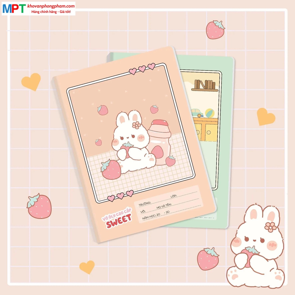 Vở 4 ô ly Sweet 48 trang Hải Tiến 1848 - Định lượng 100gsm - Mua 10 tặng 1 bút chì