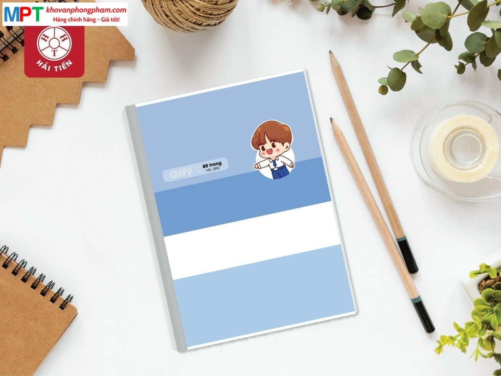 Vở kẻ ngang HẢI TIẾN 80 trang Glory 2883 - Định lượng 58gsm - Mua 10 quyển tặng 01 bút bi