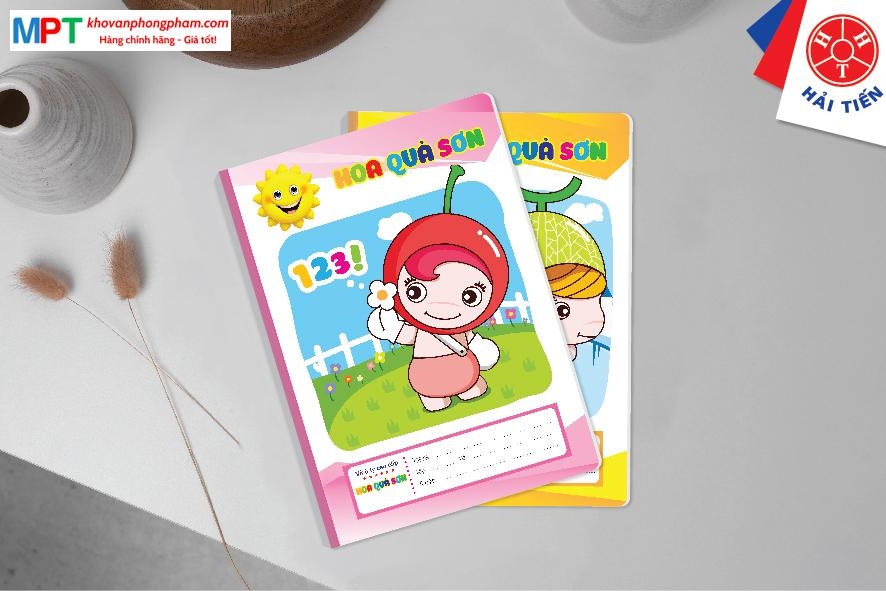 Vở 4 Ô ly Hải Tiến 48 Trang 1602 Hoa Quả Sơn 6 Sao - Giấy định lượng 100gsm - Mua 10 quyển tặng 01 bút chì