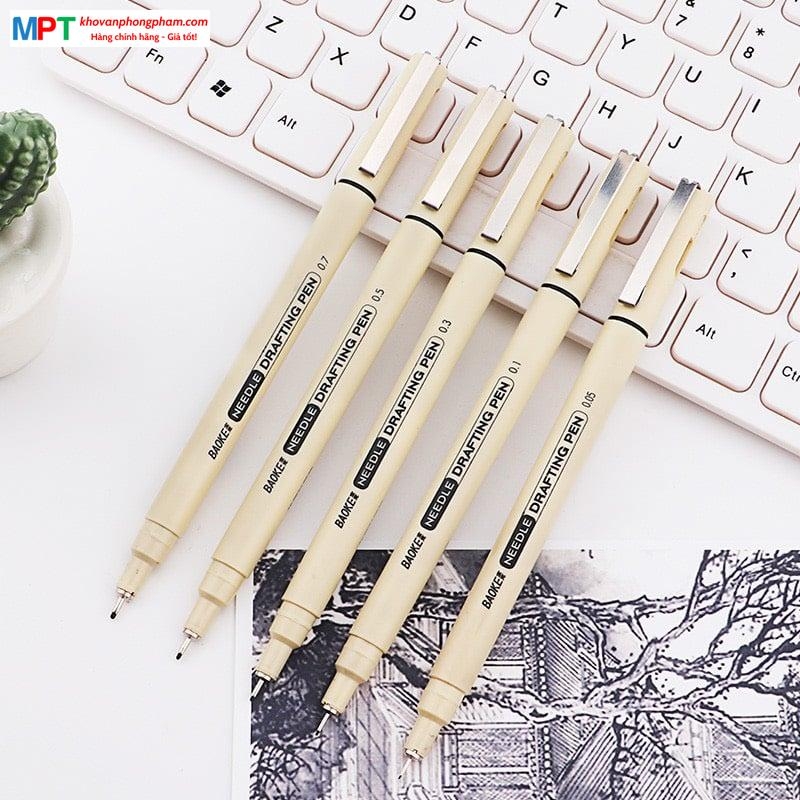 Set 5 bút kim số 5 Size ngòi Baoke A5 - mực đen (0.05, 0.1, 0.3, 0.5. 0.7mm)