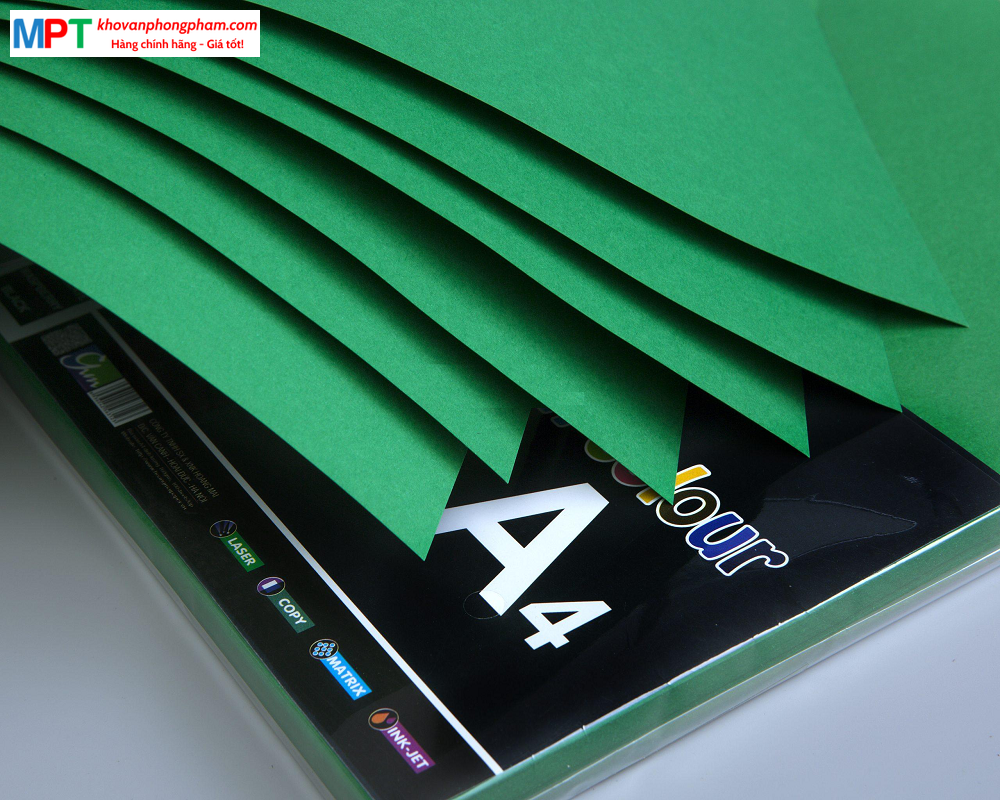 Bìa màu A4 MÀU XANH LÁ GIÀ - Định lượng 120gsm - 100 tờ/tập