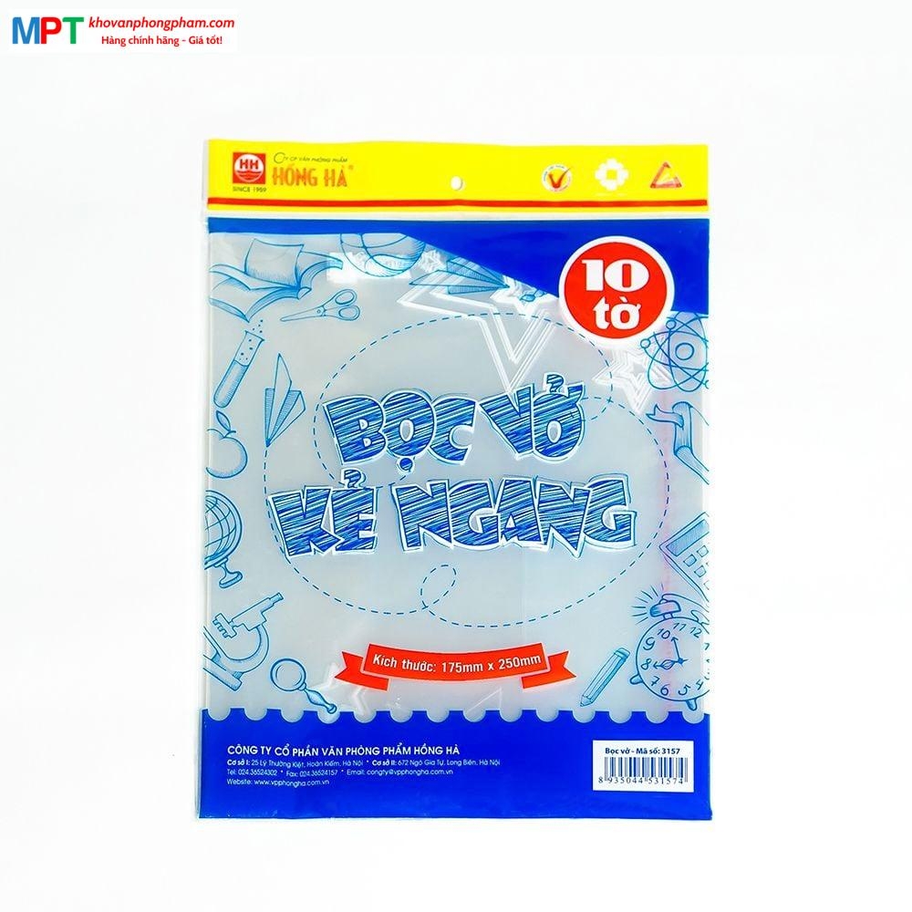 Nilon Bọc vở kẻ ngang Hồng Hà 3157 - Kích thước: 175x250mm