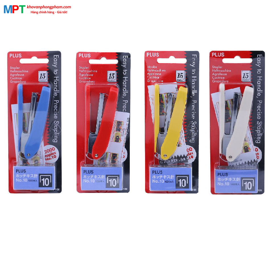 Dập ghim số 10 Plus PS-10E - kèm 02 hộp ghim