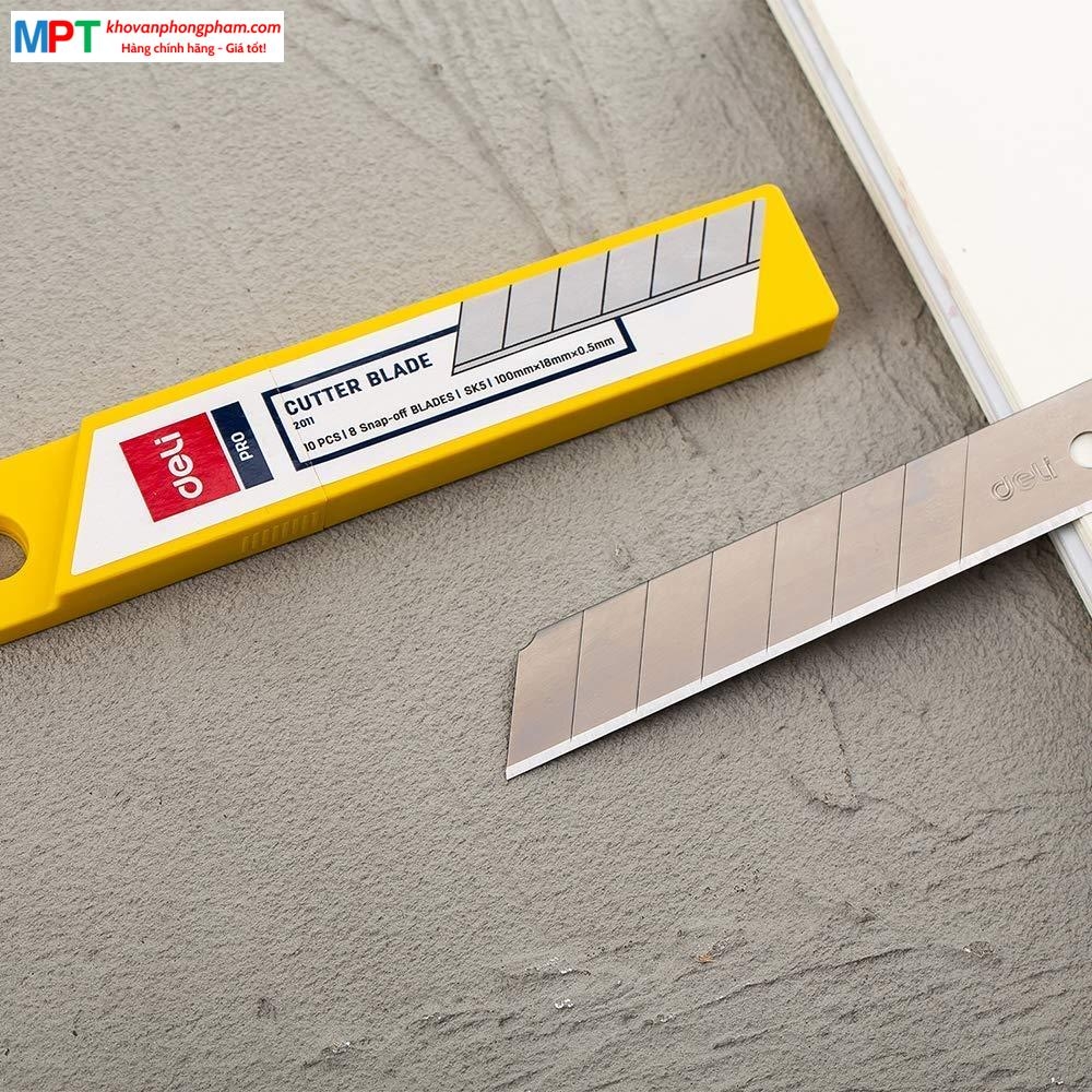 Lưỡi dao rọc giấy Deli 2011 - Lưỡi dao to 18mm