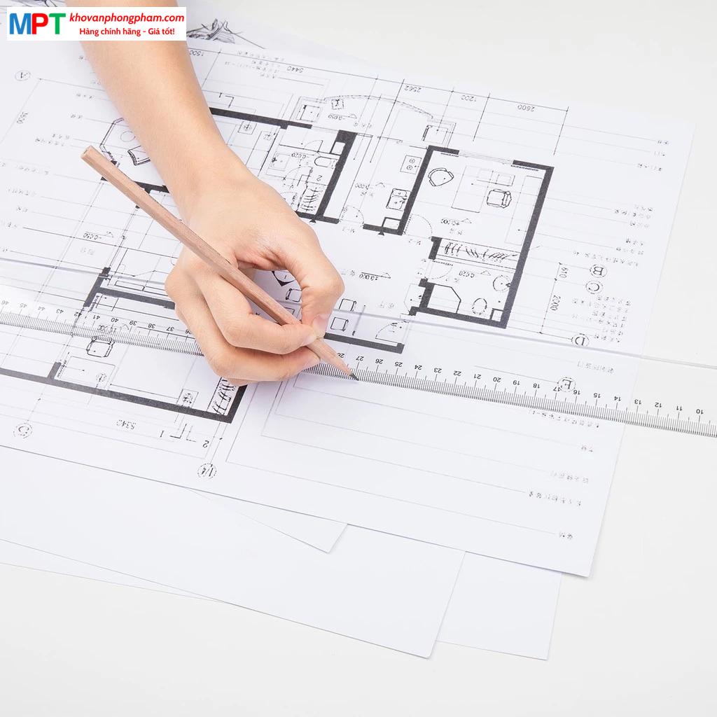 Thước thẳng 50cm Deli 6250 - Trong suốt, vạch kẻ rõ ràng