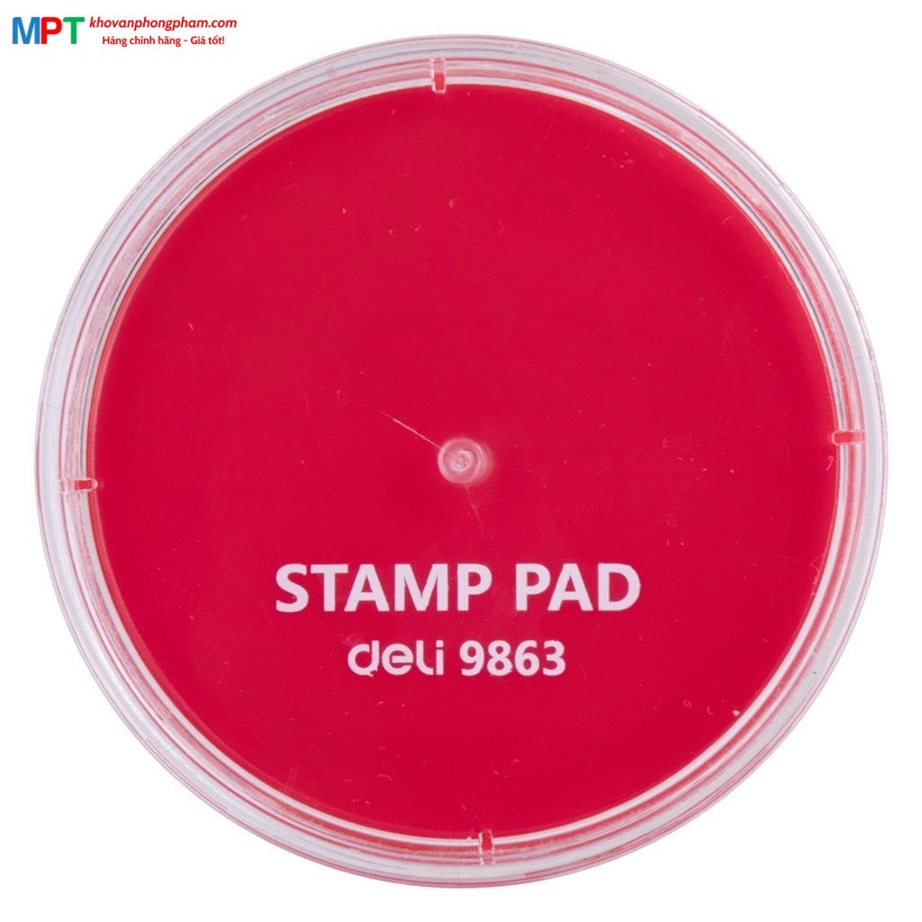 Khay mực dấu Deli 9863 - KT: 84x84x25 mm