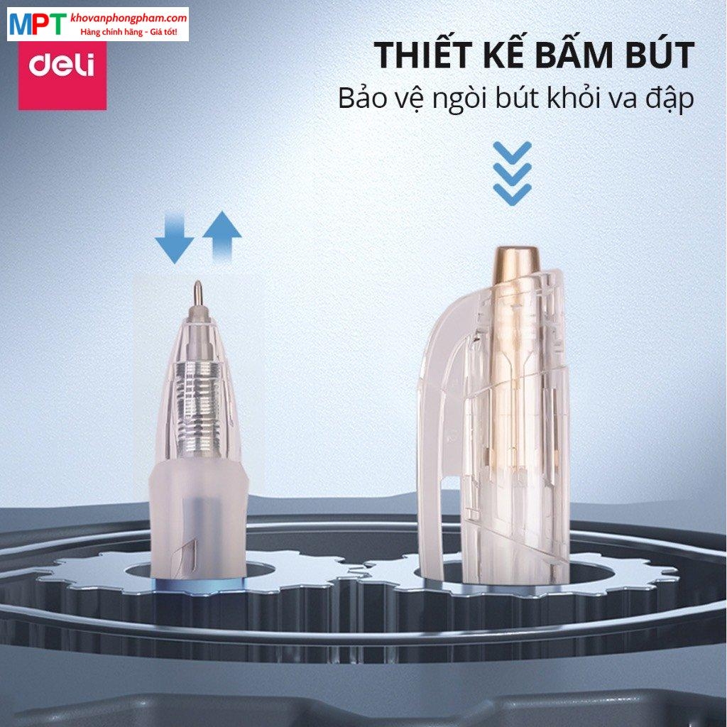 [MUA 10 TẶNG BÚT CHÌ] Bút gel Deli SA130 ngòi 0.35mm - Mực đen, đều mực, ngòi nhỏ