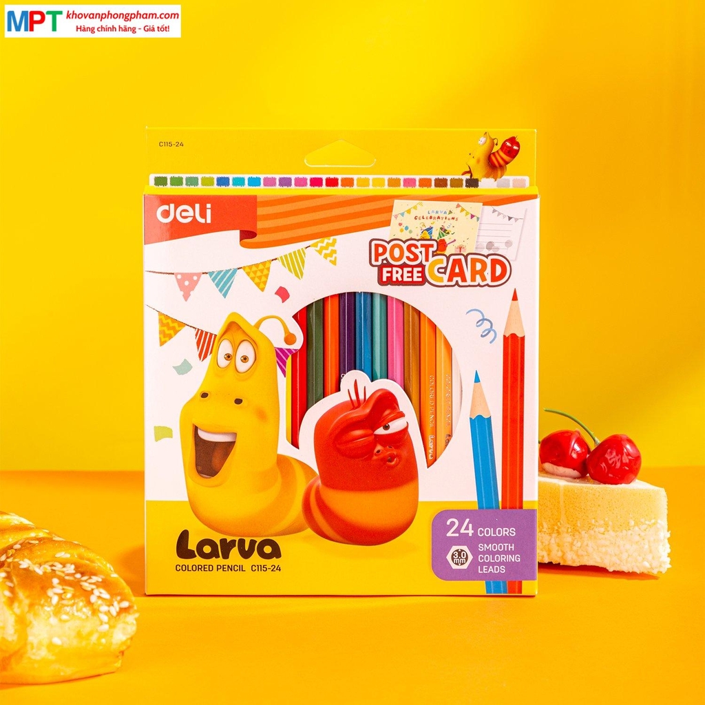 Bút chì màu 24 màu Larva Deli EC115-24
