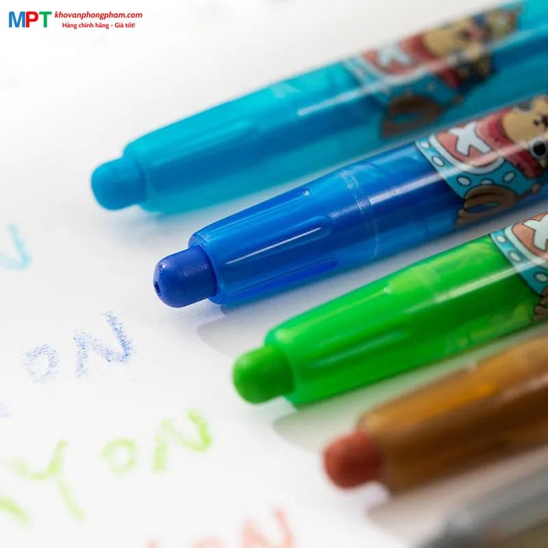 Bút sáp vặn dài 12 màu Deli EC217-12 - Họa tiết One Piece