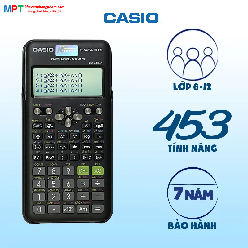 [CHÍNH HÃNG DO BITEX PP] Máy tính Casio FX-570VN PLUS NEW - Tặng 05 bút bi