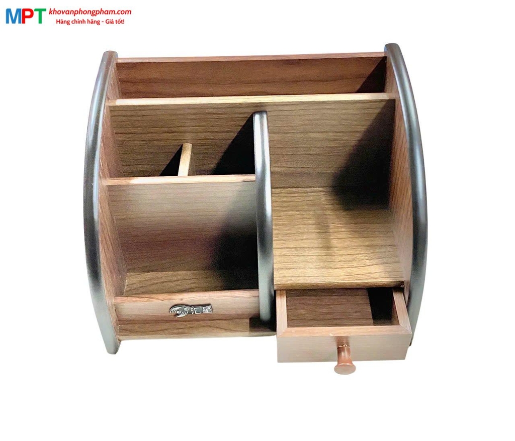 Cắm bút gỗ HX-1018 - Kích thước: 202 x 143 x 148mm