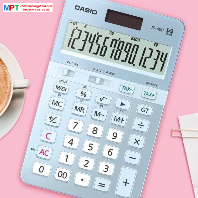 [CHÍNH HÃNG DO BITEX PP] Máy tính Casio JS-40B hiển thị 14 số - Tặng file 20 lá Double A