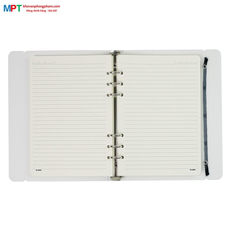 Sổ còng sắt KLONG kẻ ngang nét đứt khổ A5 100 tờ 517 - Định lượng 100gsm - Kích thước 148x210mm