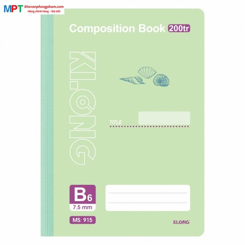 Sổ may dán gáy khổ B6 Klong 200 trang 915 - Định lượng 70gsm - Kích thước: 125x175mm