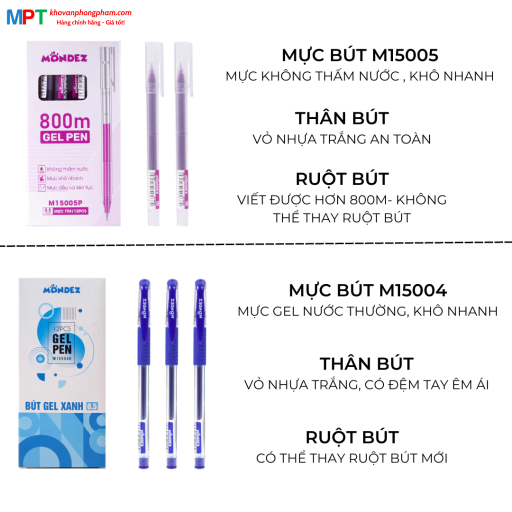 Bút gel MONDEZ M15005 Ngòi 0.5mm