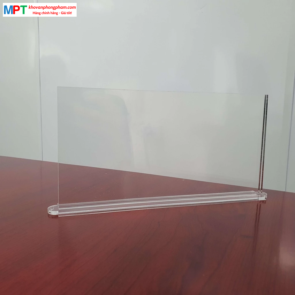 Biển chức danh mica đế gỗ 3 cấp kích thước 12x24cm - Bảng tên chức danh