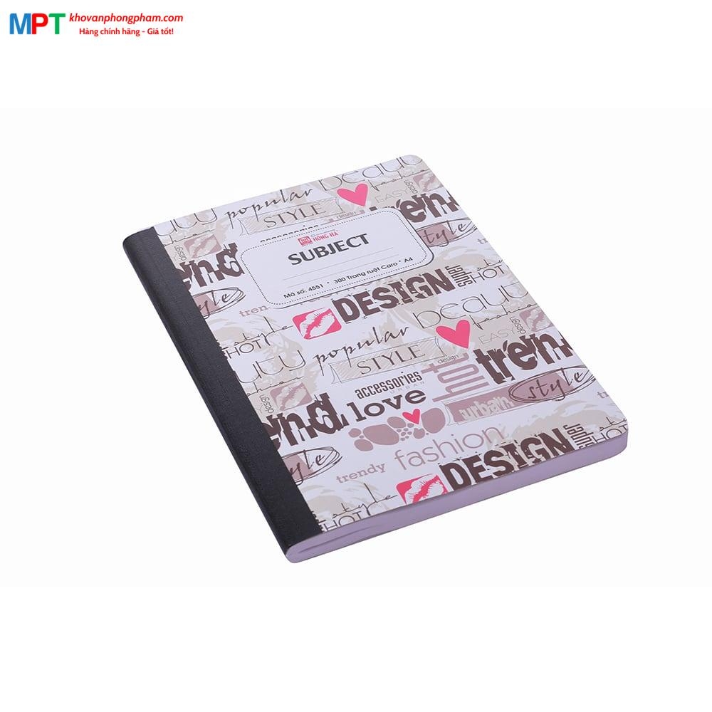 Sổ bìa bồi caro Hồng Hà 300 trang Subject A4 4551