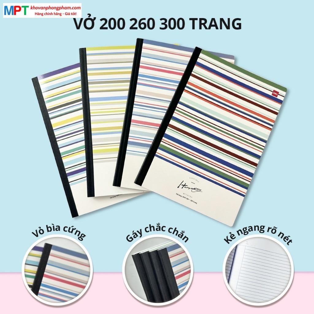 Sổ bìa bồi A4 Deli 200 trang CNB547-200 - Kích thước: 210x297mm