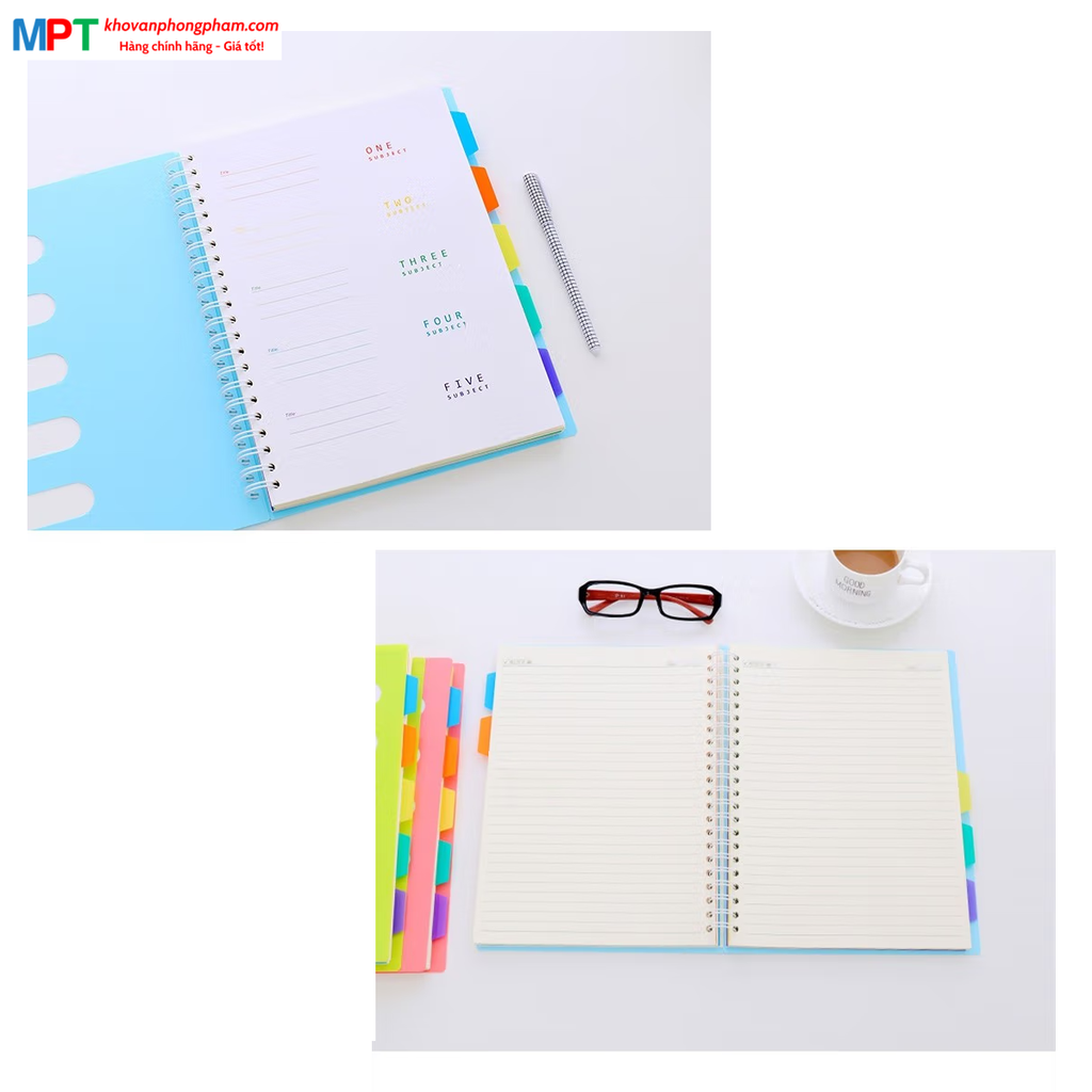 Sổ lò xo B5 có phân trang Heeton D16-653 - Kích thước: 177x256mm