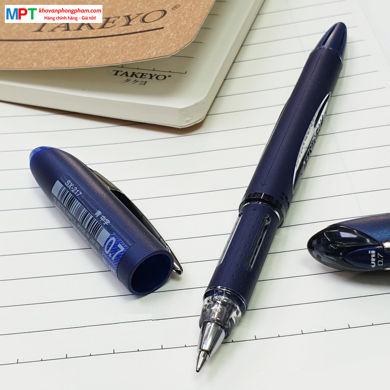 [MUA 12 CÁI TẶNG 1 CÁI] Bút bi Uni Jetstream SX-217 Ngòi 0.7mm đậy nắp - Mực xanh (Nhập khẩu bởi Cty Thái Á)