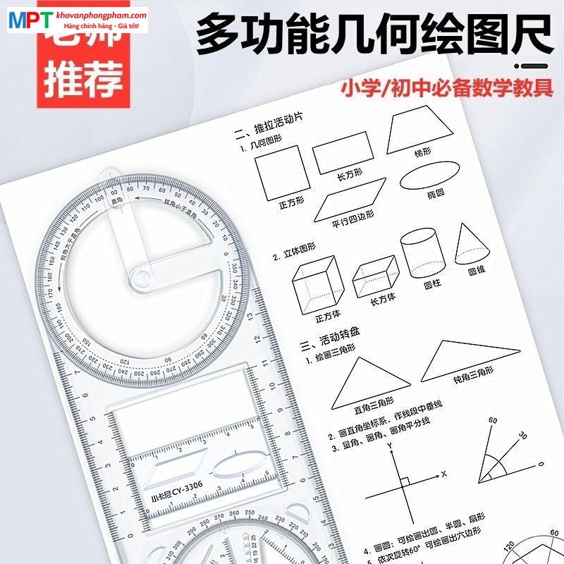 Thước kẻ đa năng hình học xoay 360 độ CY-3306 (Thước đo nhiều hình xoay 3306)