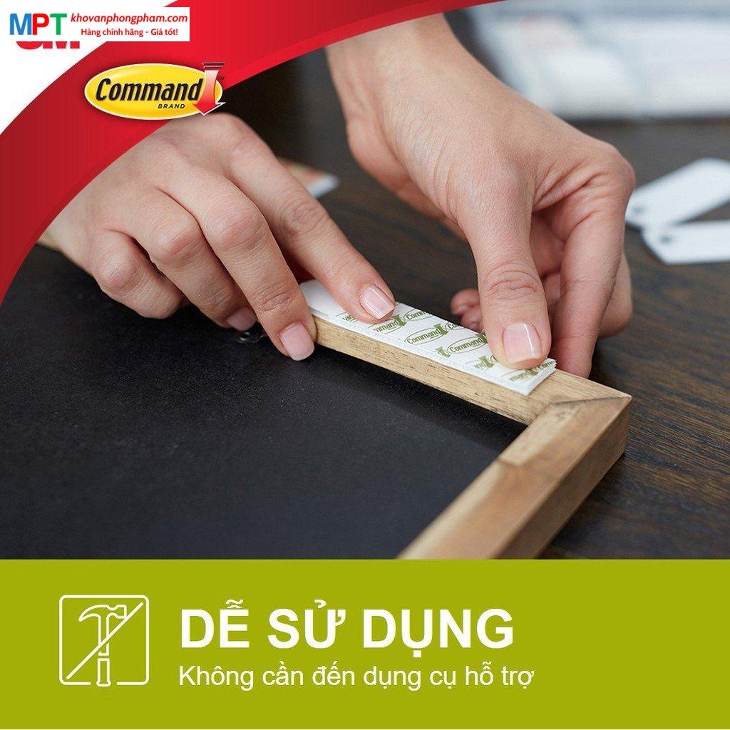 Miếng dán treo tranh 3M Command 17203-ES - Màu trắng, chịu tải 5.4kg - Vỉ 8 miếng vừa, 4 miếng nhỏ (Nhập khẩu bởi 3M Việt Nam)
