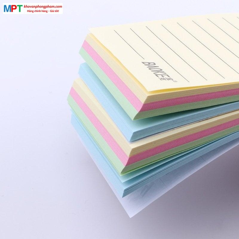 Giấy nhớ có dòng kẻ 4 màu Pastel Baoke TZ6003 (102x153mm, 100 tờ/tập)