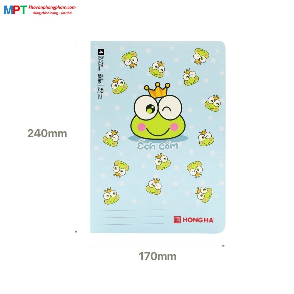 [MẪU MỚI 2024] Vở 4 ô ly Hồng Hà 48 trang ẾCH CỐM 0599 - Định lượng 100gsm, Giấy trắng tự nhiên chống lóa, mỏi mắt - Mua 10 tặng 1 bút chì
