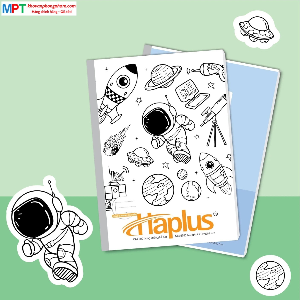 Vở kẻ ngang có chấm Haplus 120 trang CHILL 5792 - Định lượng 60gsm - Mua 10 quyển tặng 01 bút bi