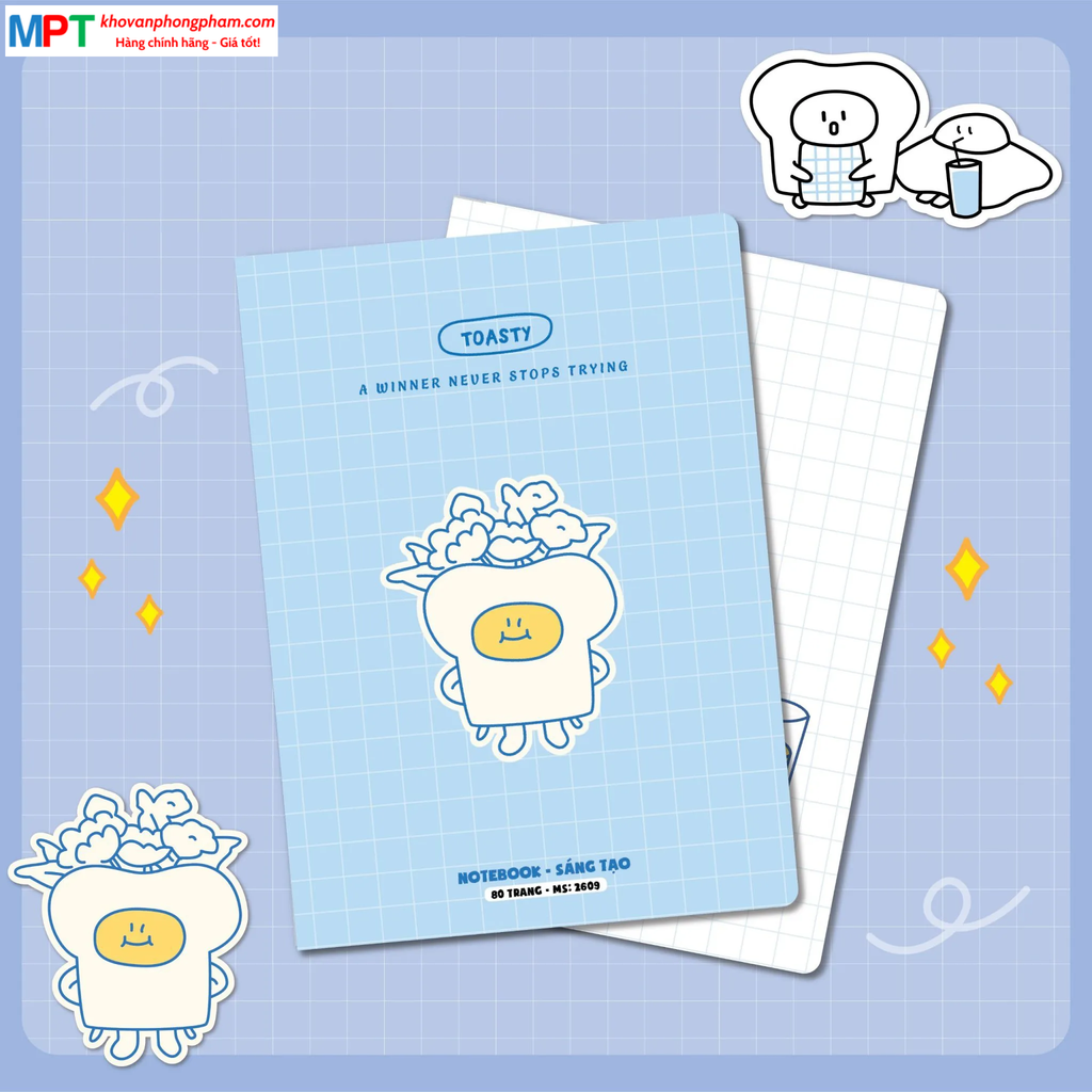 Vở kẻ ngang Hải Tiến 80 trang Sáng Tạo 2609 - Định lượng 60gsm - Mua 10 quyển tặng 01 bút bi