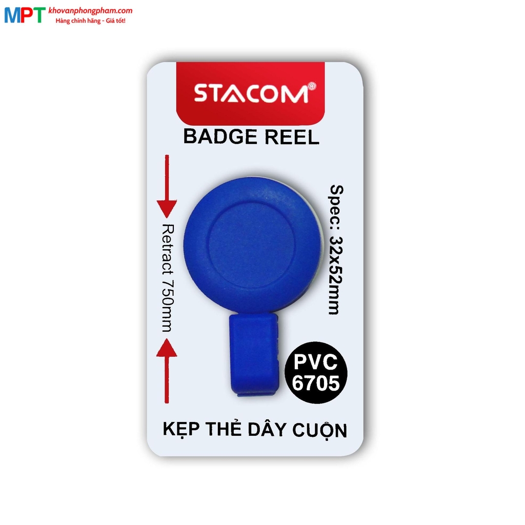 Kẹp đeo bảng tên dây cuộn STACOM PVC6705