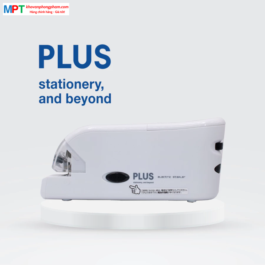 Máy dập ghim tự động Plus - Sử dụng cáp USB hoặc pin - Dập tối đa 20 tờ A4 - Dùng ghim bấm số 10