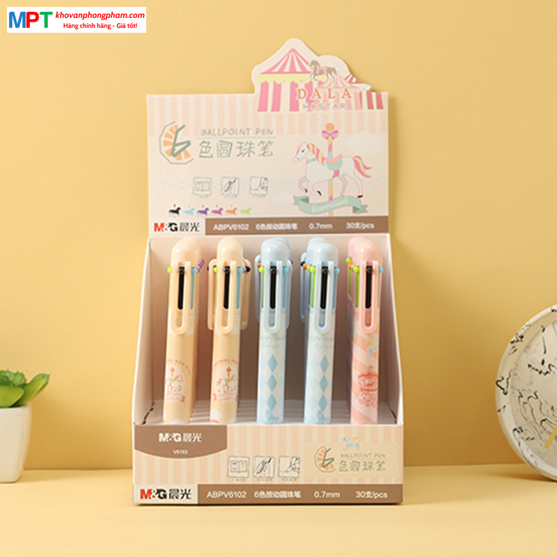 Bút bi 6 màu M&G ABPV6102 nét 0.7mm
