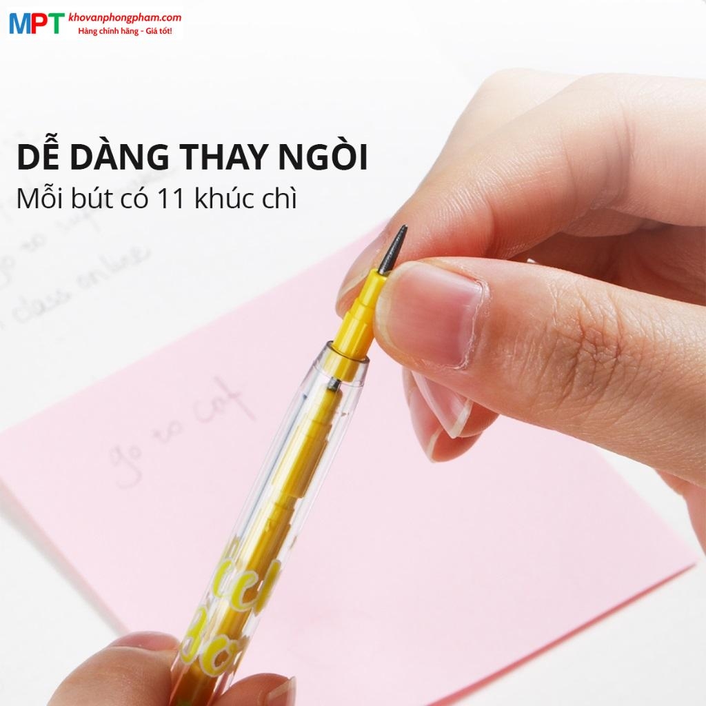 Bút chì khúc Deli EC086 - Chì 2B, nhiều màu sắc