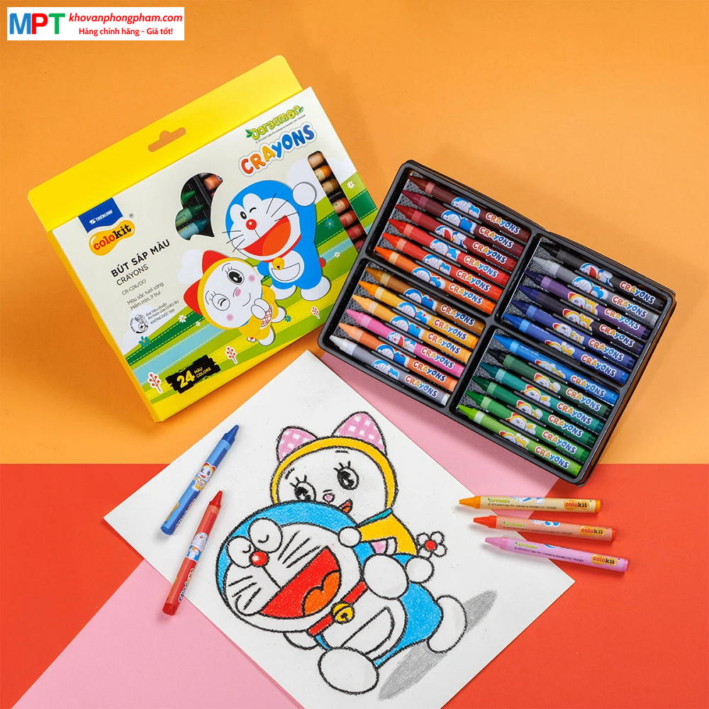 Sáp màu Thiên Long 24 màu Colokit Doraemon CR-C06/DO
