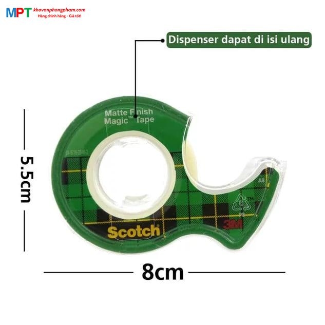 Băng dính kỳ diệu 3M Scotch 12.7mm x 11.4m Cat.104, trong suốt, bám dính tốt, viết lên được