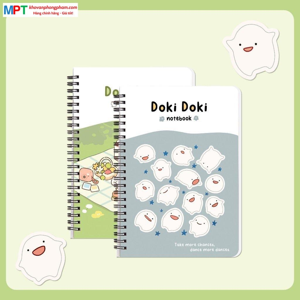 Sổ lò xo Hải Tiến A5 200 trang DOKI DOKI 7079 - Kích thước 150 x 210 mm, Định lượng 70gsm
