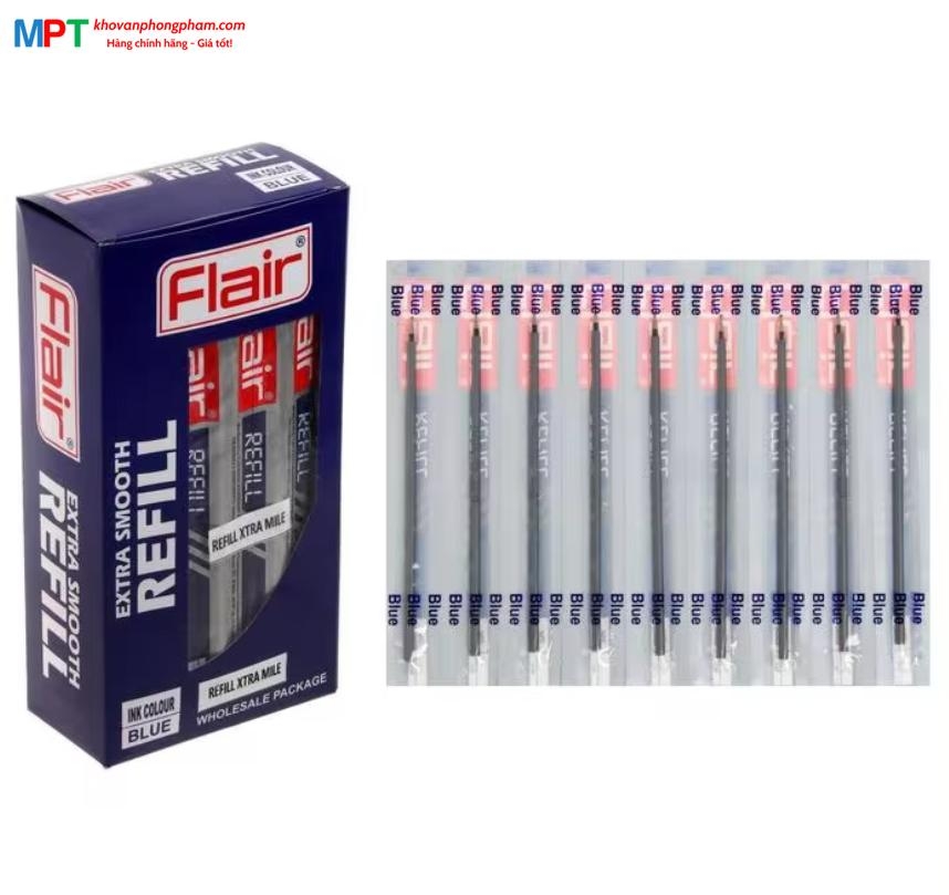 Ruột bút gel Flair ngòi 0.5mm - mực xanh - chiều dài ruột 13cm