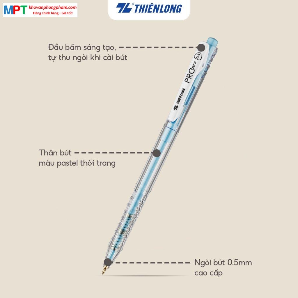 [TẶNG 2 BÚT BI] Hộp 20 Bút bi Thiên Long 027 Pro TL-105 ngòi 0.5mm - Thân bút màu pastel thời trang