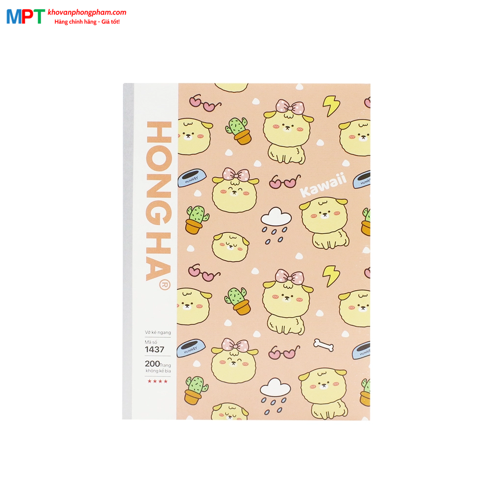Vở kẻ ngang Hồng Hà 200 trang Study Oringa 1437 - Định lượng 70gsm, giấy chống lóa, mỏi mắt - Mua 5 quyển tặng 1 bút xoá