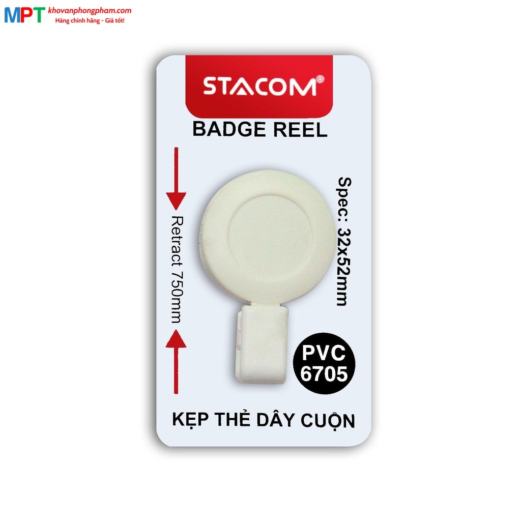 Kẹp đeo bảng tên dây cuộn STACOM PVC6705