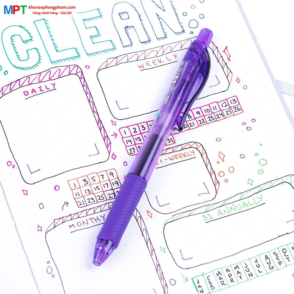 Bút gel Pentel BLN105 0.5mm - Mực khô nhanh, viết êm, nhiều màu lựa chọn